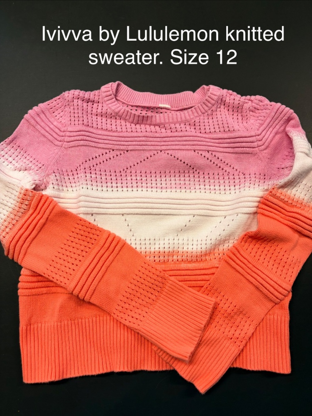 Ivivva by Lululemon Tri Colour Knit Sweater (kids size 12)